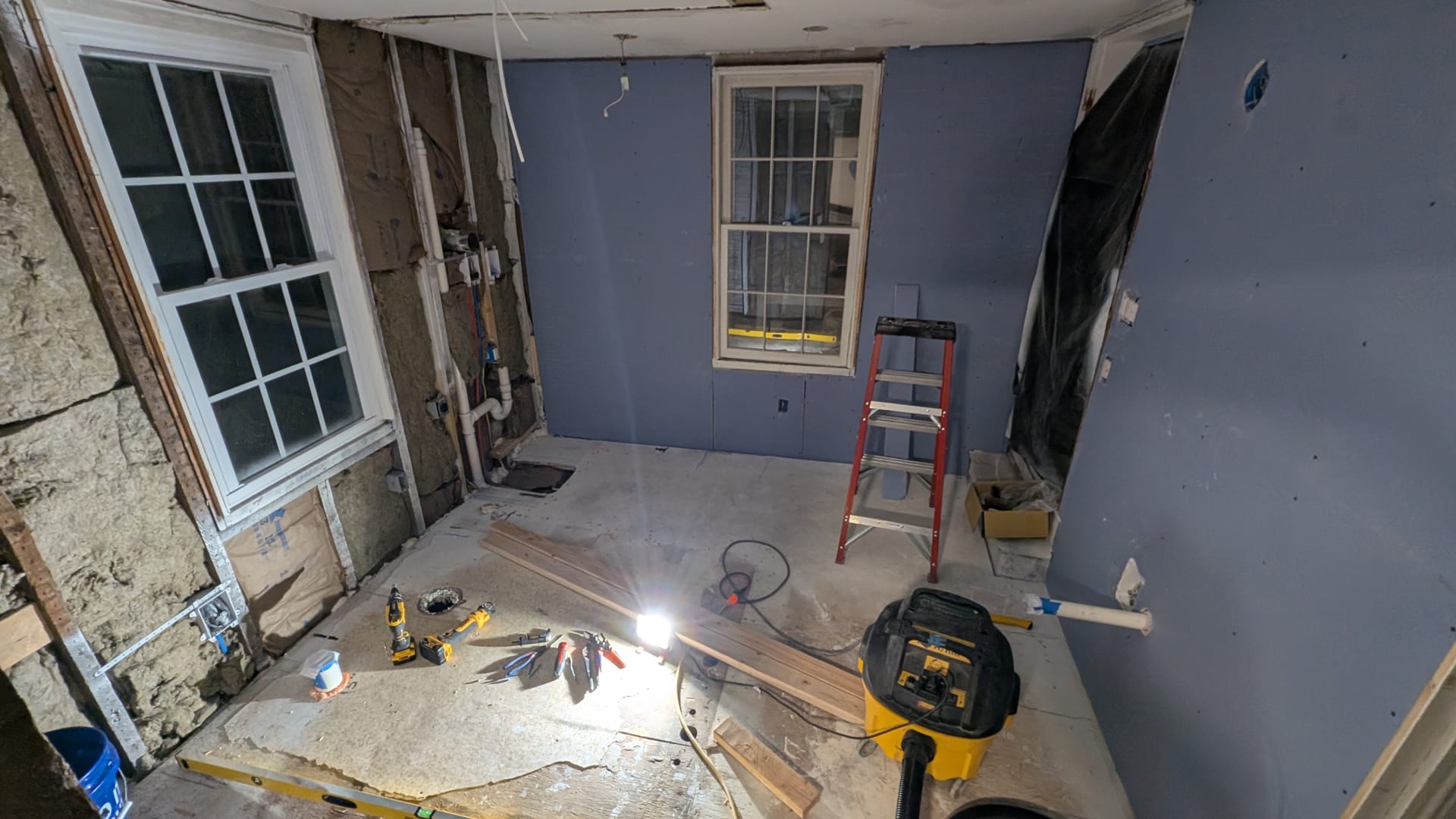 Historic Property Wall Restoration — Preserving architectural character using moisture-resistant blueboard wall assemblies.